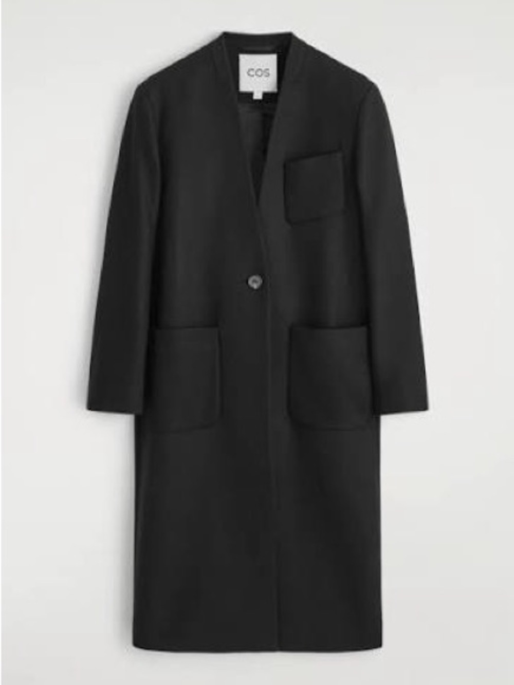 COS Collarless Wool-Cashmere Long Coat